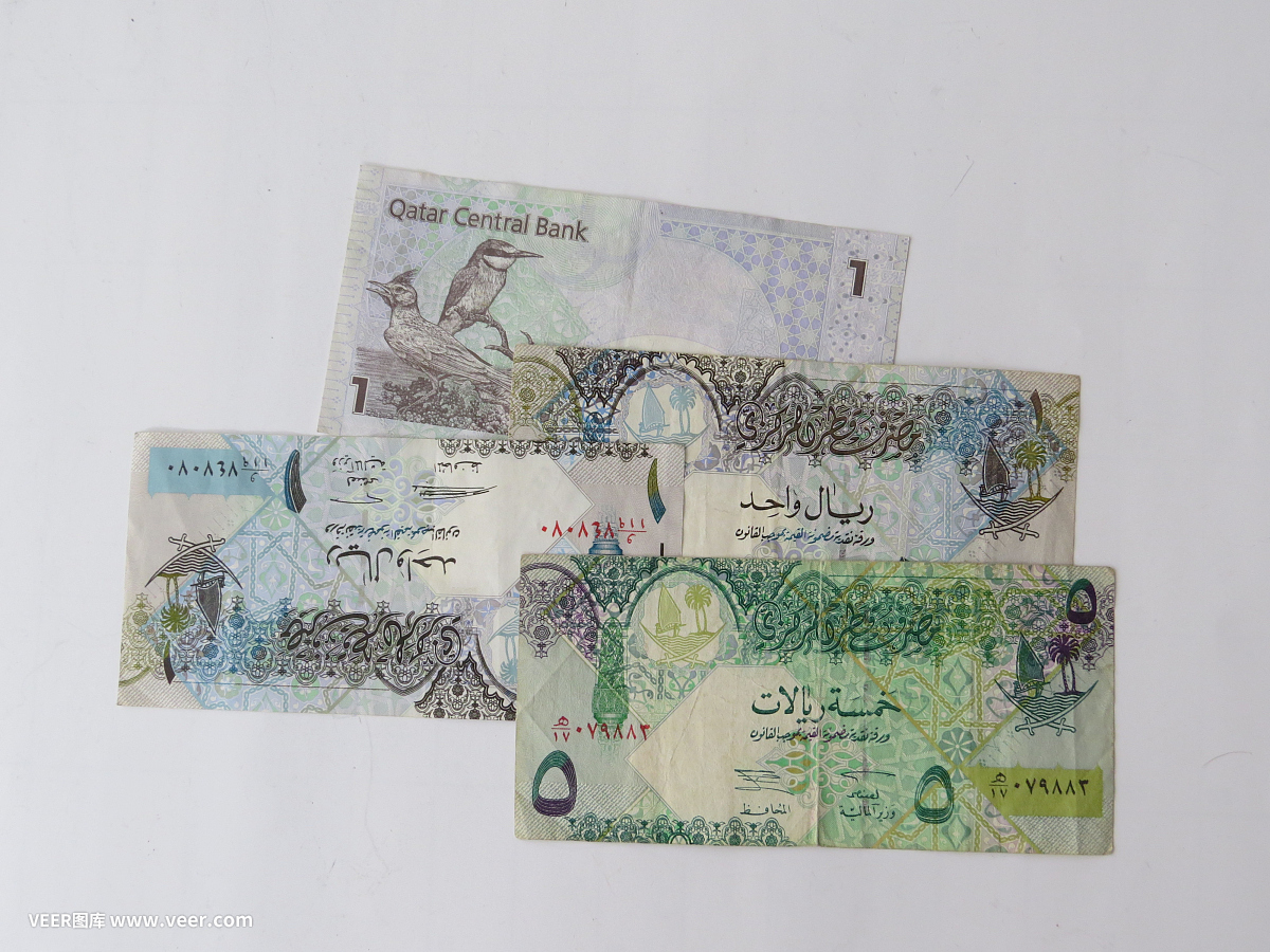 摄影,水平画幅,无人,卡塔尔,货币,纸币,波斯